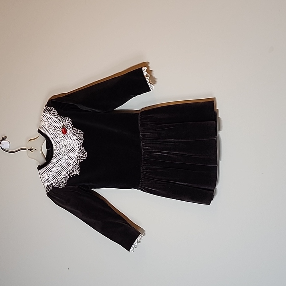 Neiman Marcus by Sylvia Whyte Vintage Chocolate Brown Velvet Girl's Dress Size 4